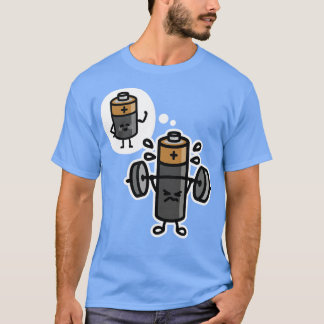 T-shirt Peseuse batterie positive mentalité drôle gymnase