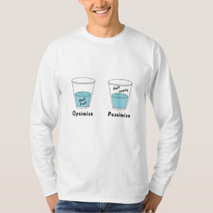 T-shirt Pessimiste Optimiste Vide, mi-plein, mi-vide