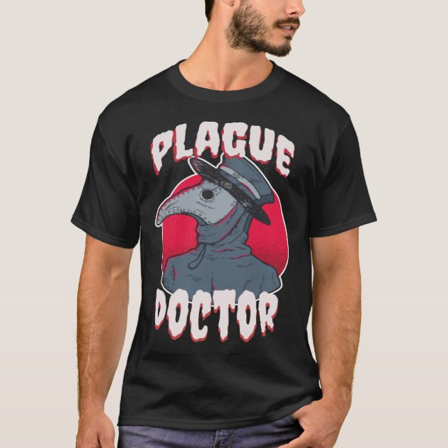T-shirt Peste Docteur Quarantine Costume Halloween Hommes  (Devant)