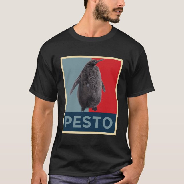 T-shirt Pesto Penguin: Hope Poster Style Design (Devant)