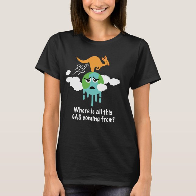 T-shirt Pet de méthane de kangourou (Devant)