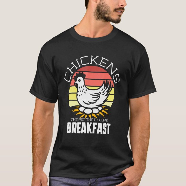 T-shirt Pet de poulet Petit déjeuner des crottes (Devant)