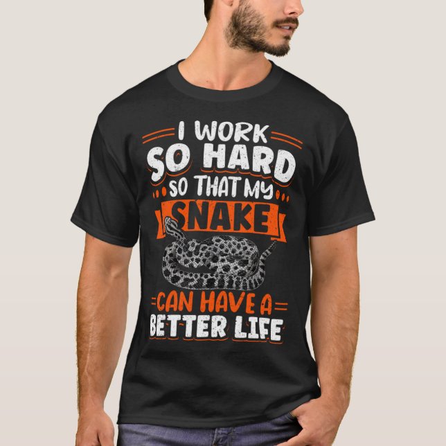 T-shirt Pet Exotique Pet Serpent Reptile Python Je Travail (Devant)