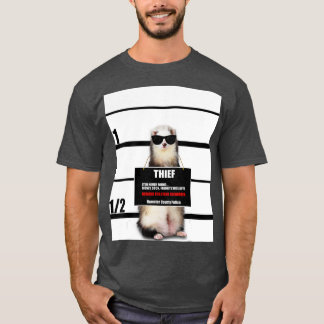T-shirt Pet Ferret Funny Ferret Thief Mugshot Cadeau