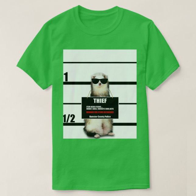 T-shirt Pet Ferret Funny Thief Mugshot Ferret Lover Cadeau (Design devant)