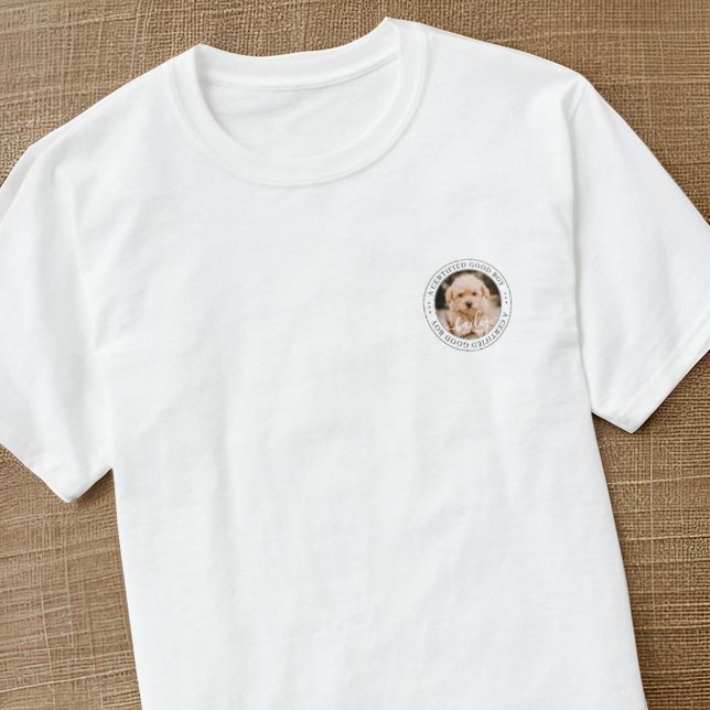 T-shirt Pet Memorial Certifié Good Boy Photo personnalisée (Créateur téléchargé)