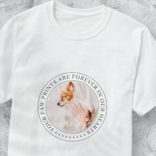 T-shirt Pet Memorial Empreintes de pattes Coeurs Élégant P
