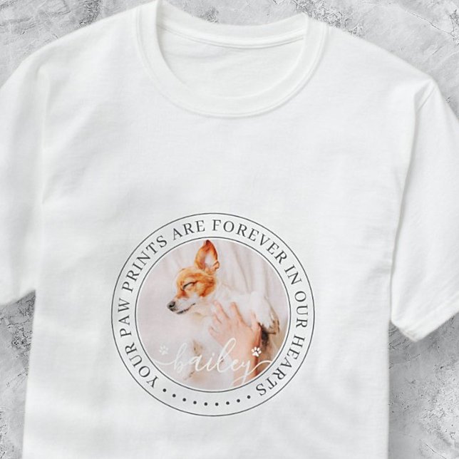 T-shirt Pet Memorial Empreintes de pattes Coeurs Élégant P (Créateur téléchargé)