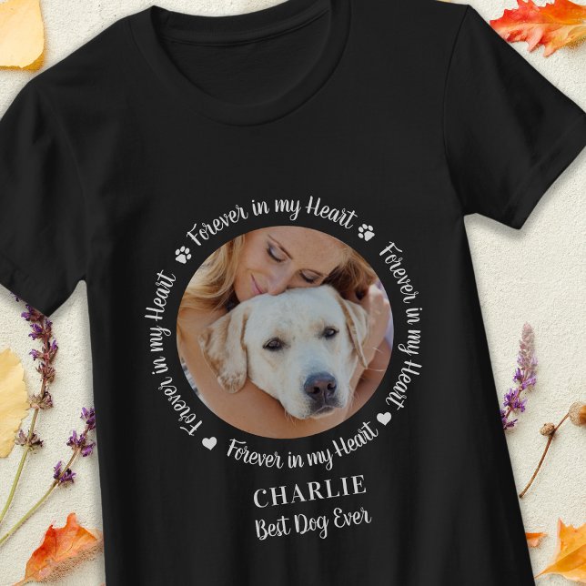 T-shirt Pet Memorial Forever Heart Photo personnalisée (Créateur téléchargé)