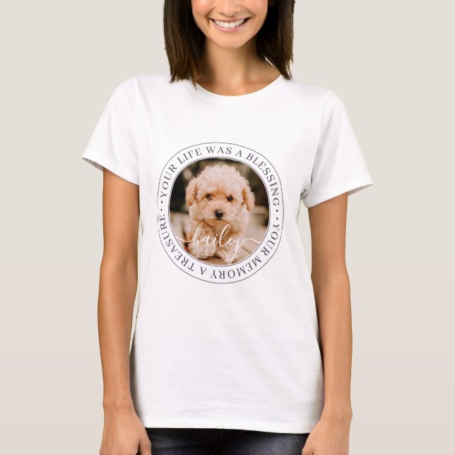 T-shirt Pet Memorial Mémoire précieuse Élégante Photo chic (Devant)