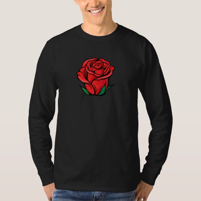 T-shirt Pétale de rose rouge en fleurs Fleur florale (Devant)