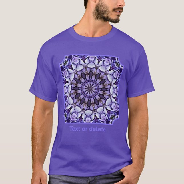 T-shirt Pétales de Fleur d'Hydrangea Bleu Abstraits Person (Devant)