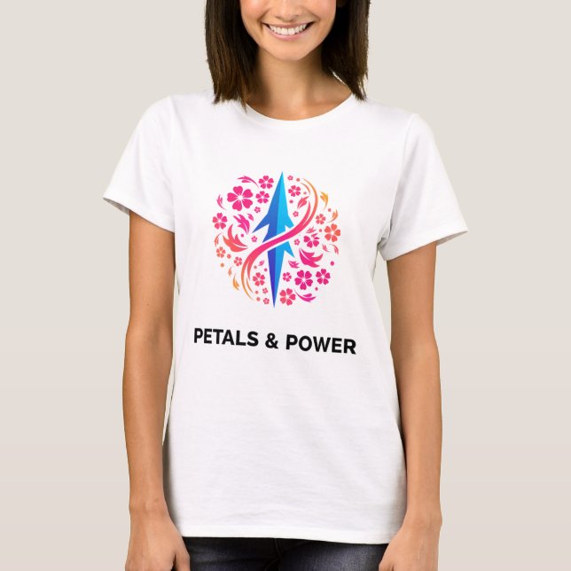 T-shirt Pétales et puissance femmes (Devant)