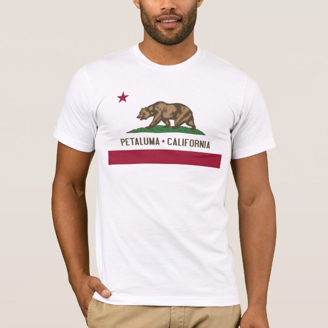 T-shirt Petaluma : Drapeau de pièce en t de la Californie (Devant)