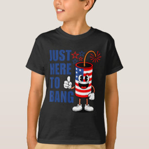 T-shirt Pétard patriotique avec juste ici pour exploser 