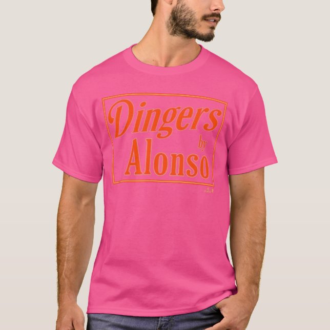 T-shirt Pete Alonso Dingers Signe fille de baseball de Bal (Devant)