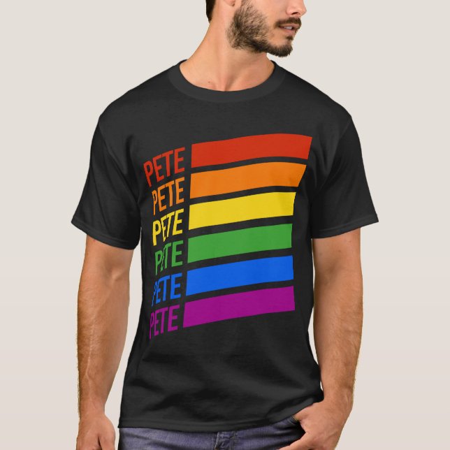 T-shirt Pete arc-en-ciel LGBT (Devant)