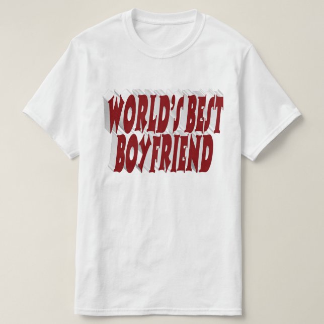 T-shirt Petit ami avec la typographie bordeaux (Design devant)