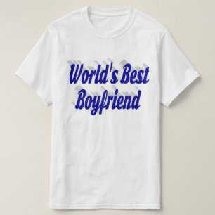 T-shirt Petit ami avec script bleu