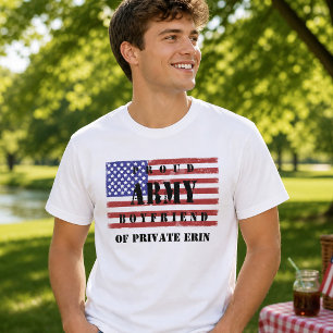 T-shirt Petit ami de l'armée patriotique fier drapeau