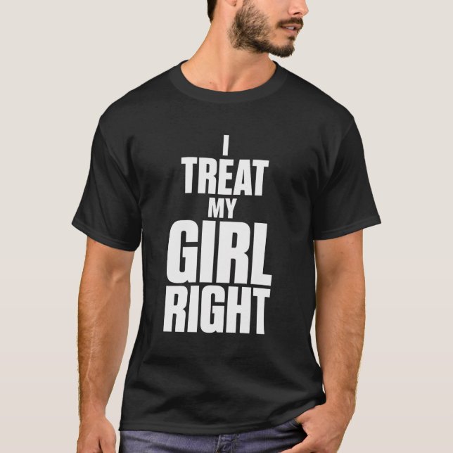 T-shirt Petit ami drôle Je Traite Ma Fille Bien relation (Devant)