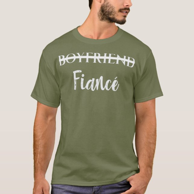 T-shirt Petit ami Fiançailles de la finance Tee Couples en (Devant)