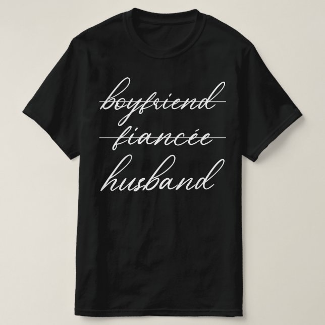 T-shirt petit ami fiancé mari (Design devant)