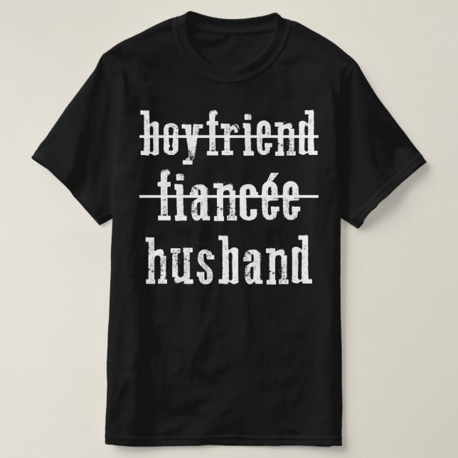 T-shirt petit ami fiancé mari (Design devant)