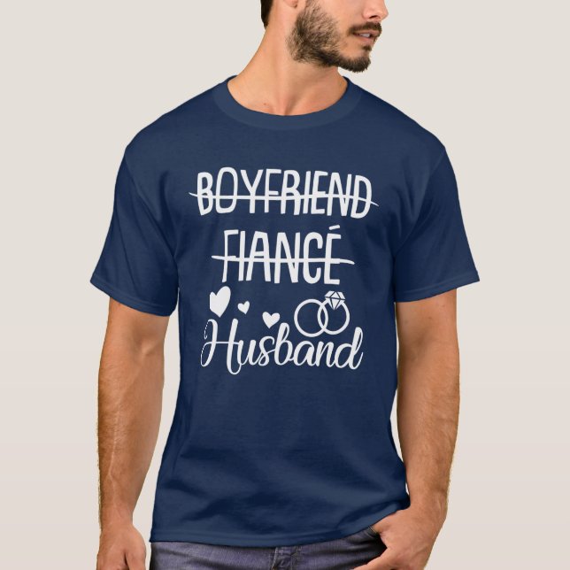 T-shirt Petit ami Fiancé Mari Engagement Correspondant Jus (Devant)