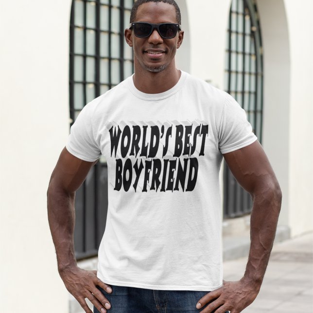 T-shirt Petit ami typographie noire (Créateur téléchargé)