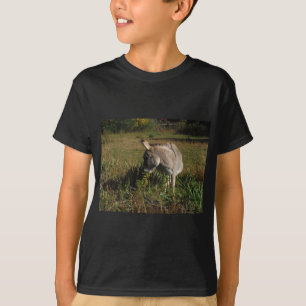T-shirt Petit âne gris avec fleur sauvage