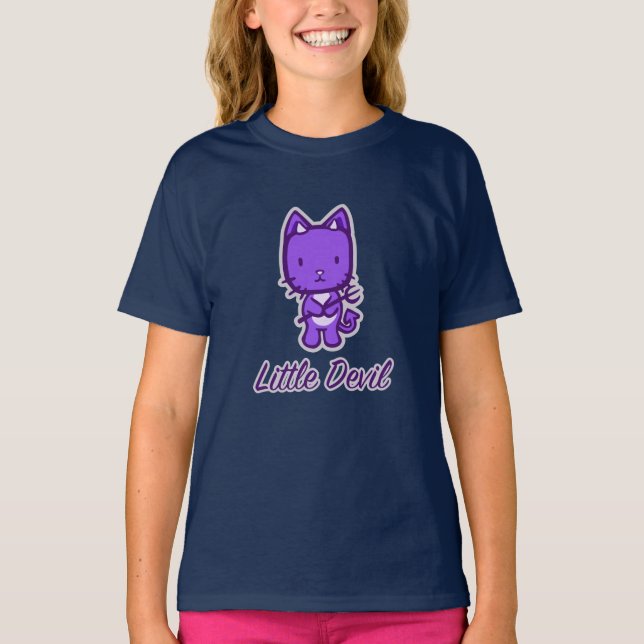 T-shirt "Petit Ange...Petit Diable" Tee de fille (Devant)
