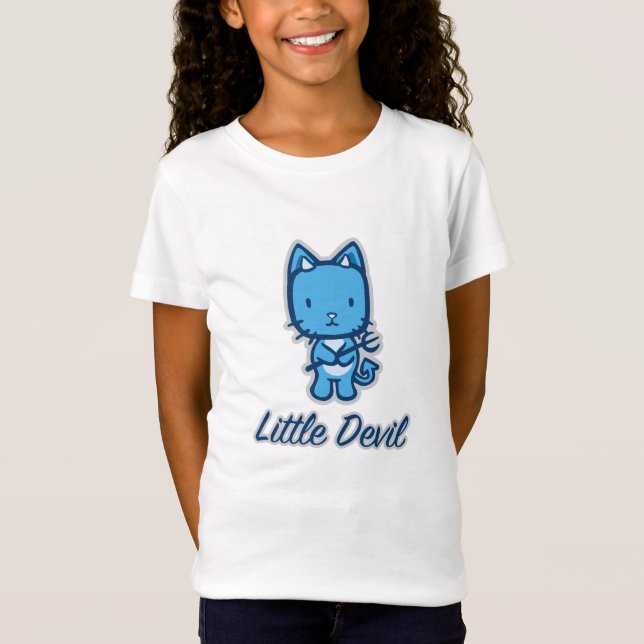 T-Shirt "Petit Ange...Petit Diable" Tee de la fille Ringer (Devant)