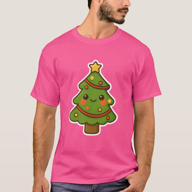 T-shirt Petit arbre de Noël Kawaii (Devant)
