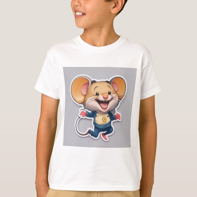 T-shirt Petit autocollant de souris (Devant)