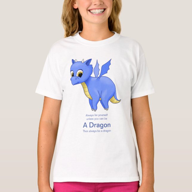 T-shirt Petit Bébé Dragon Bleu (Devant)