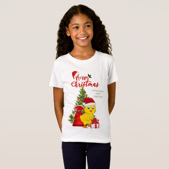 T-Shirt Petit bébé poulet Noël (Devant entier)
