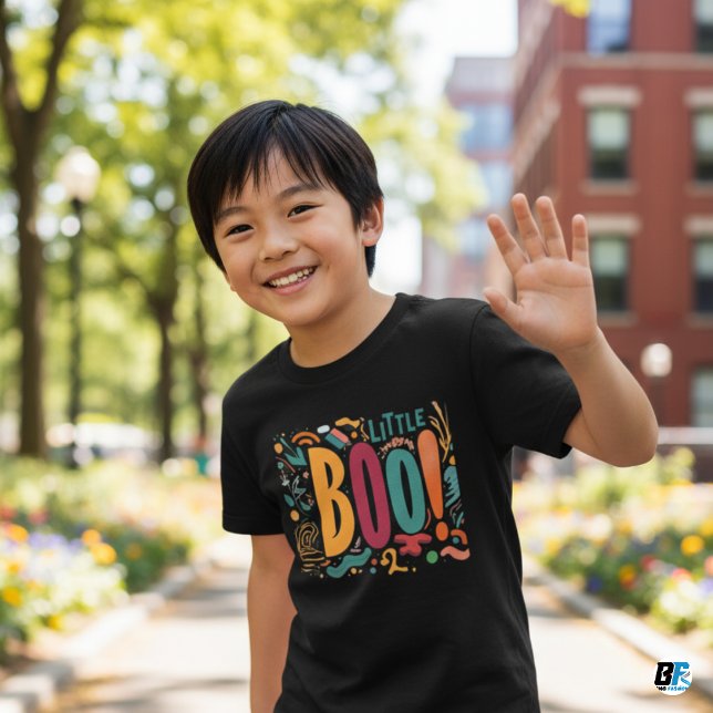 T-shirt Petit Boo Orange Black Halloween Famille Correspon (Créateur téléchargé)