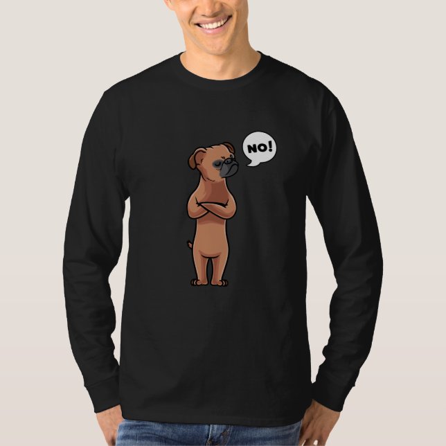 T-shirt Petit Brabancon Chien têtu (Devant)