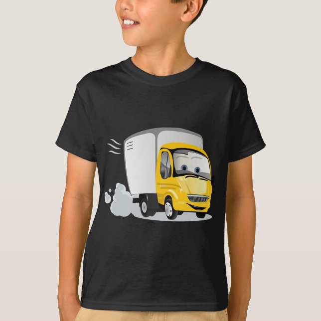 T-shirt Petit Camion Cartoon Jaune pour enfants ! (Devant)