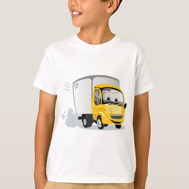T-shirt Petit Camion Cartoon Jaune pour enfants ! (Devant)