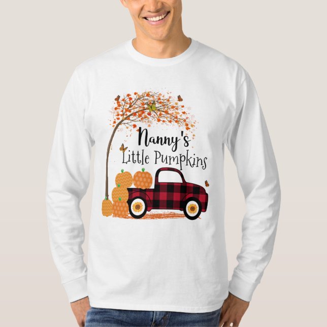 T-shirt Petit Camion Rouge Citrouille de Nanny Automne (Devant)