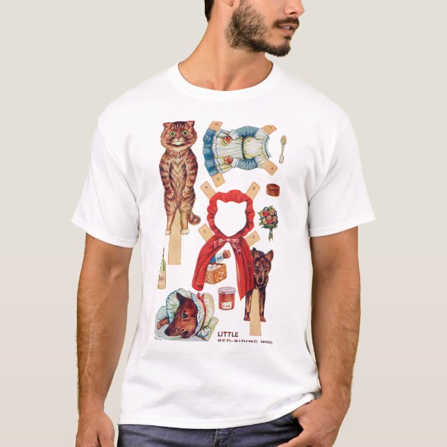 T-shirt Petit chaperon rouge, poupée en papier, Louis Wain (Devant)