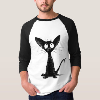 T-shirt Petit chat noir drôle