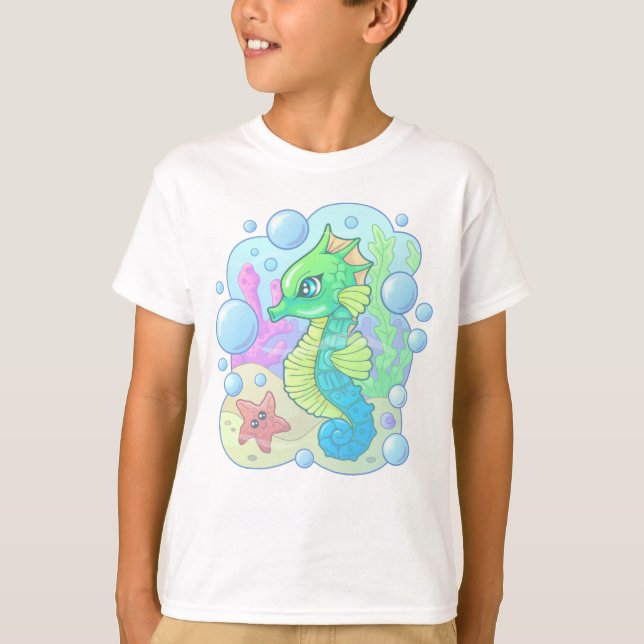 T-shirt petit cheval de mer mignon (Devant)