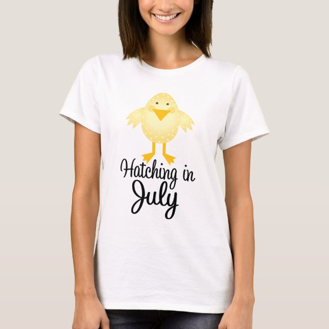 T-shirt Petit Chick Dû En Juillet Chemise Maternelle (Devant)