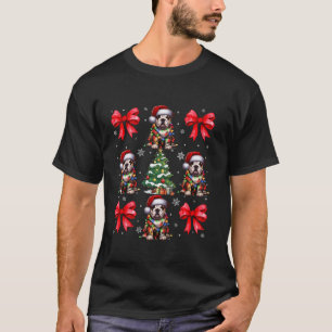 T-shirt Petit Chien à Chien à Chien Père Noël Lights Lover
