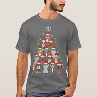 T-shirt Petit Chien Noël Lumières Arbre Marionnette Propri