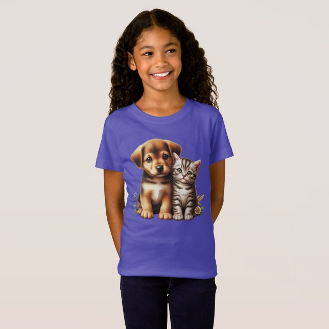 T-Shirt Petit chiot/chaton (Devant entier)