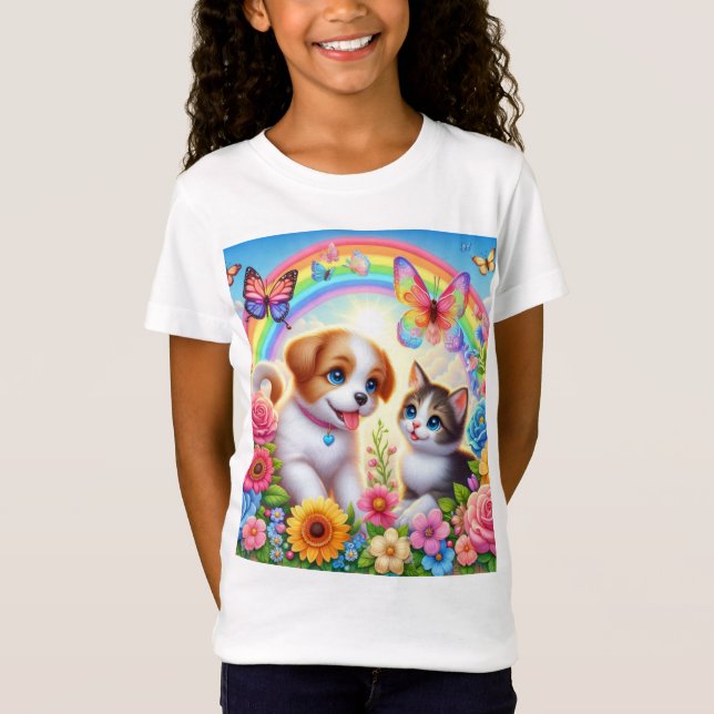 T-Shirt Petit chiot/chiot/chaton (Devant)